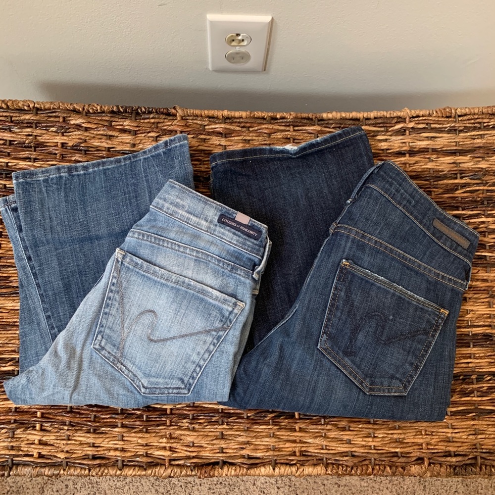 2 pairs Citizens of Humanity boot cut jeans